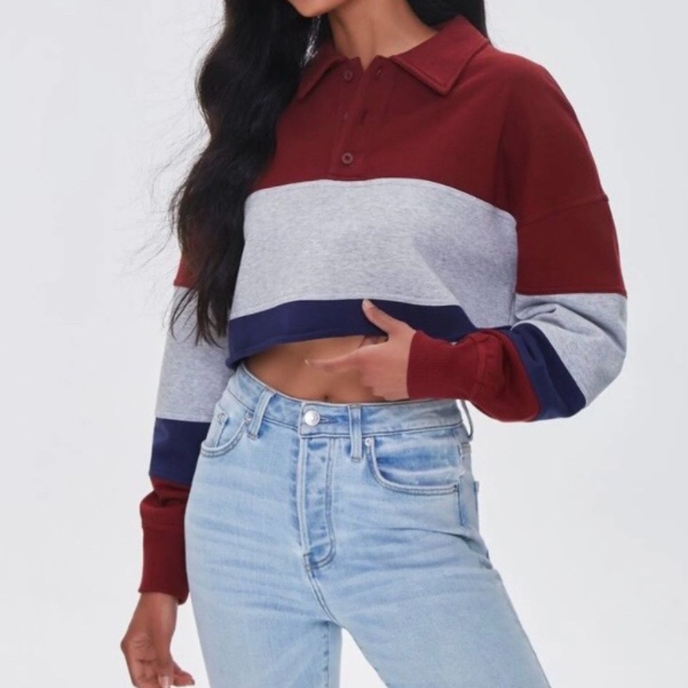 NWT Colorblock Cropped Sweatshirt